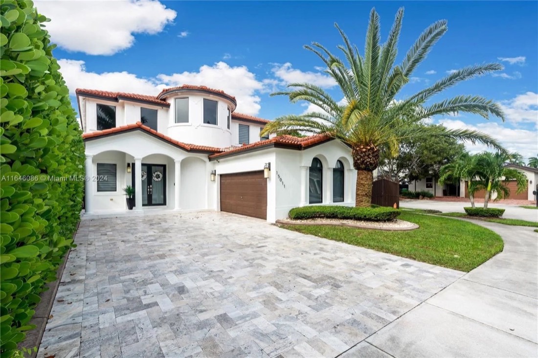 Freshly painted Mediterranean-style home exterior in Miami