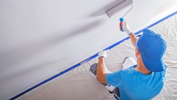 Interior painting in progress